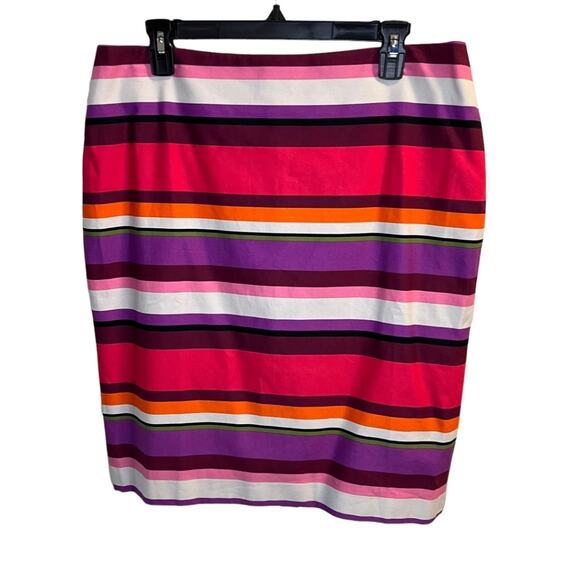 Liz Claiborne Dresses & Skirts - Liz Claiborne Women's Pencil Skirt Beach Rose Purple Pink White Stripe Sz 12 NWT